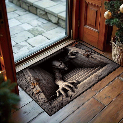 Halloween Door Mat, Illusion Rug 3D Visual Hole Design Rug Spooky Patterned Home Mat 🎃