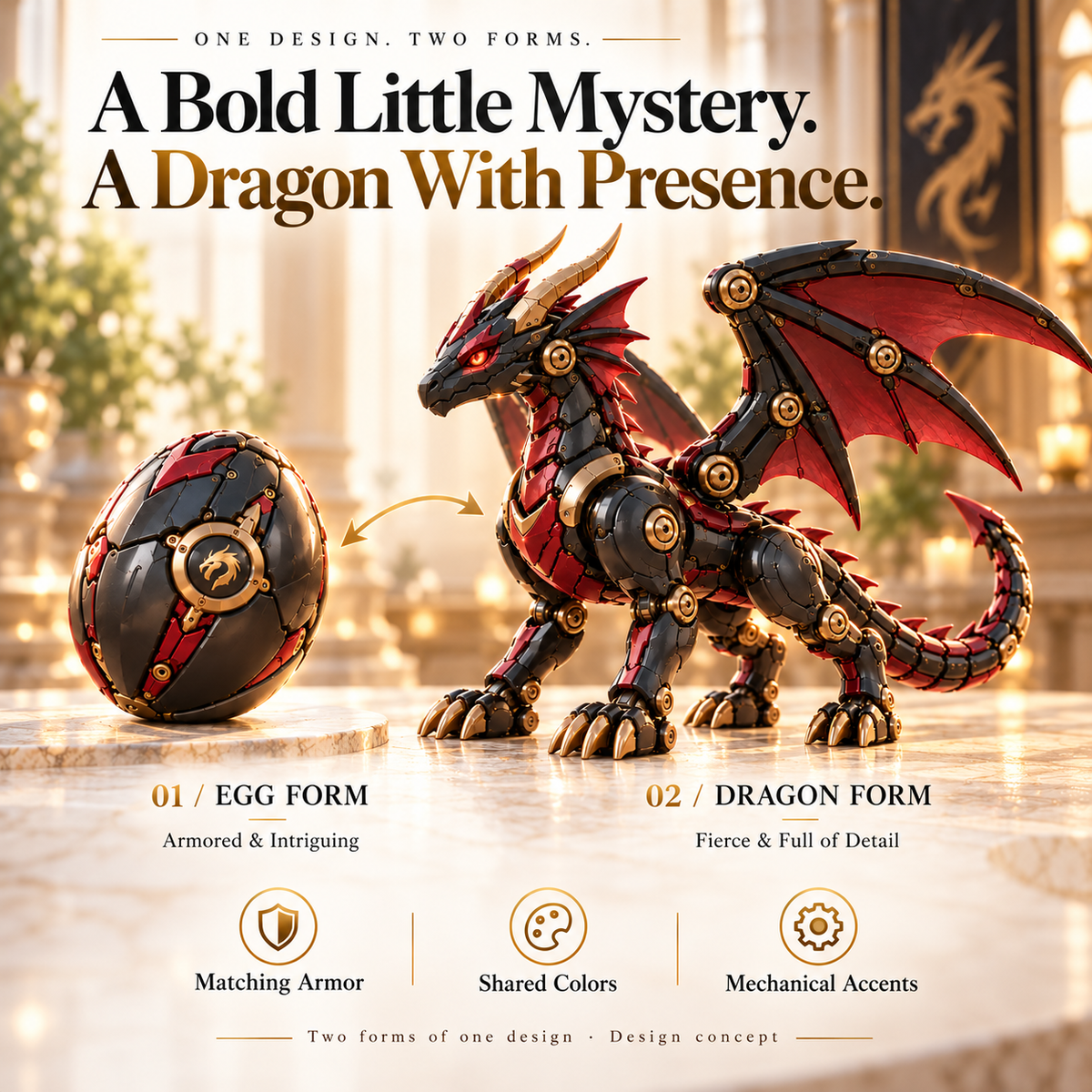 NEW ARRIVAL🔥LAST DAY 49% OFF -🐉Mechanical Dragon Egg Collectible | Fantasy Dragon Figure