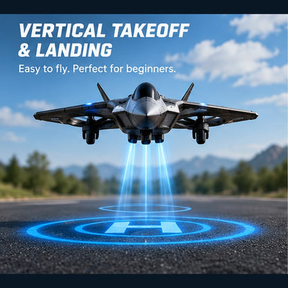 Remote-Control Fighter Jet, 360-Degree Flip Fighter Jet, LED Smart Takeoff Take off vertically, hover in place