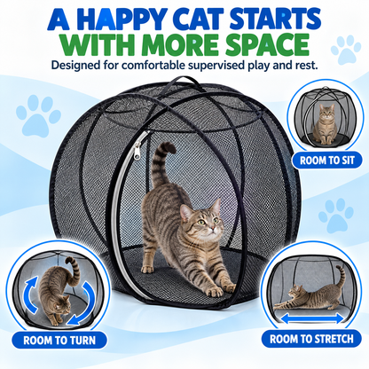 🔥Last Day 50% OFF-Pop-Up Mesh Cat Playpen – Roomy 32-Inch Indoor & Outdoor Enclosure