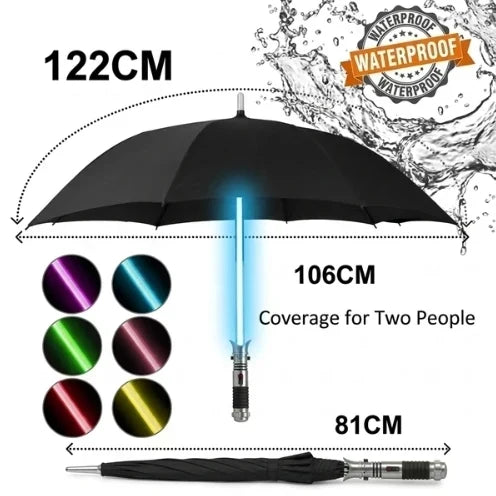 ⚡🌂 Glowing Umbrella – LED Light-Up Sword-Style Umbrella , Futuristic Rain Gear & Unique Gift for Sci-Fi Fans 🎁