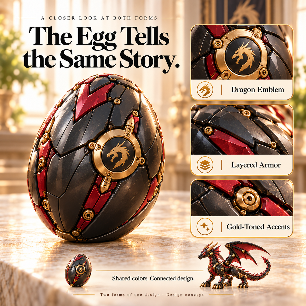 NEW ARRIVAL🔥LAST DAY 49% OFF -🐉Mechanical Dragon Egg Collectible | Fantasy Dragon Figure