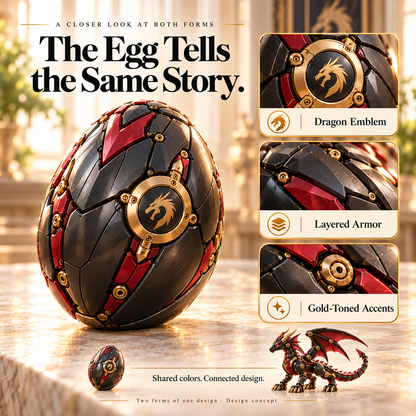 NEW ARRIVAL🔥LAST DAY 49% OFF -🐉Mechanical Dragon Egg Collectible | Fantasy Dragon Figure