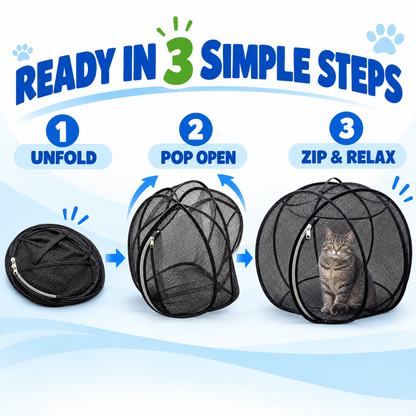 🔥Last Day 50% OFF-Pop-Up Mesh Cat Playpen – Roomy 32-Inch Indoor & Outdoor Enclosure