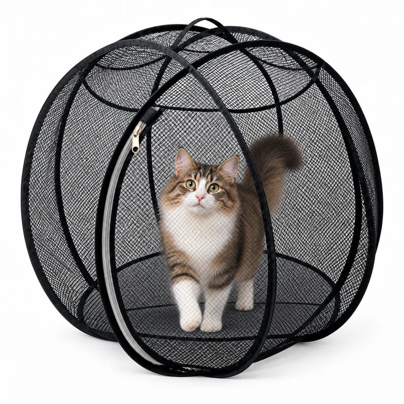 Portable Pop-Up Cat Playpen with Breathable Mesh and Foldable Design