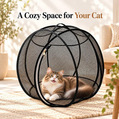 Portable Pop-Up Cat Playpen with Breathable Mesh and Foldable Design