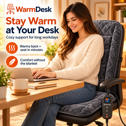 Heated Office Chair Pad – 3 Heat Levels, Digital Display & Auto Shut-Off