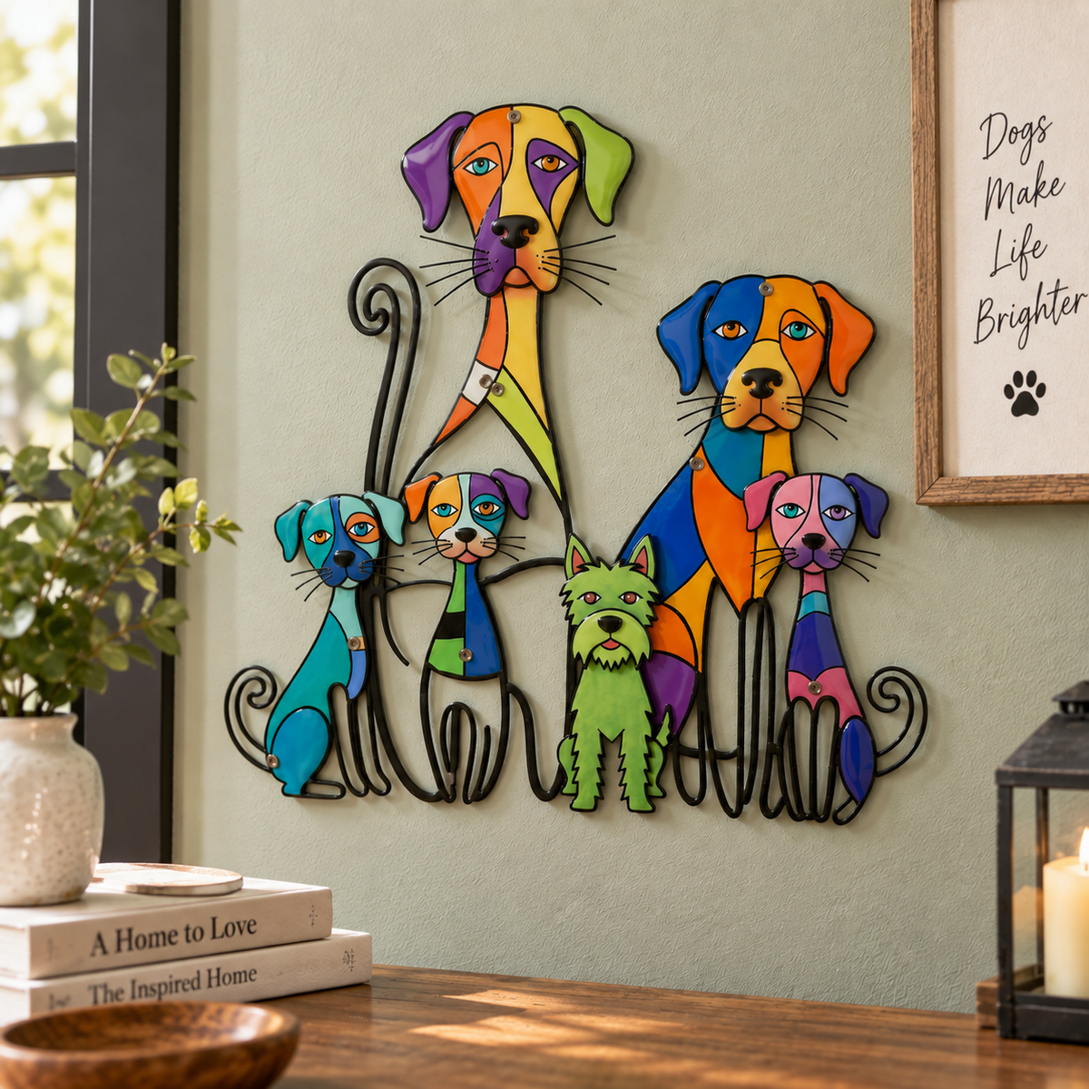 🐶Colorful Dog Family Metal Wall Decor