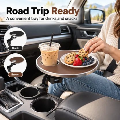🚗 360° Swivel Car Cup Holder Tray – Adjustable Floating Table for Food, Drinks & Everyday Essentials