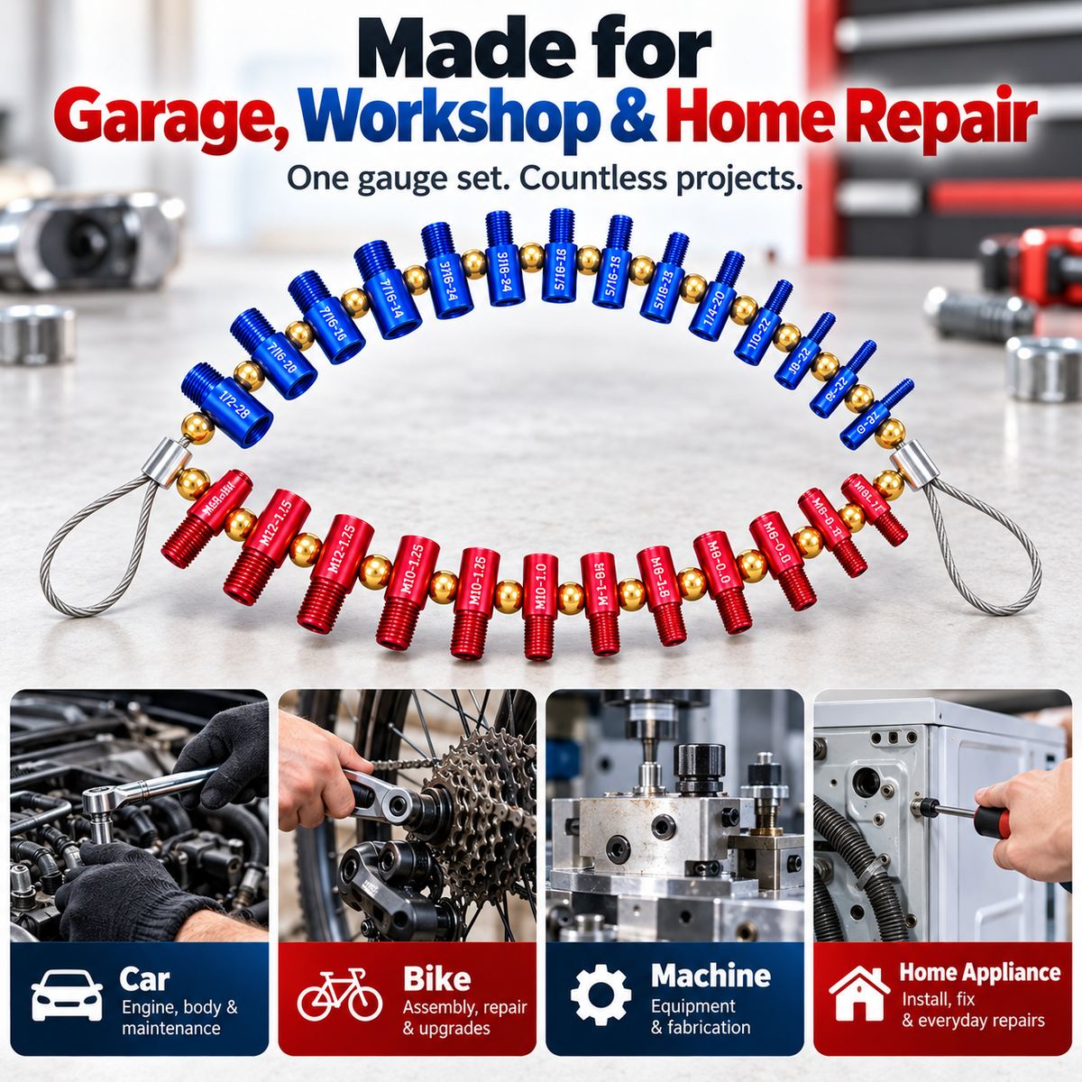 Hot sales🔥26-in-1 Detachable Nut & Bolt Thread Size Gauge – SAE & Metric