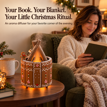 🎄 Gingerbread Campfire Aroma Diffuser – Cozy Flame Effect & Christmas Charm