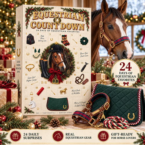 🐴 24-Day Equestrian Christmas Advent Calendar – Horse Lover Countdown with Rider Essentials, Barn-Day Surprises & Festive Gift Set