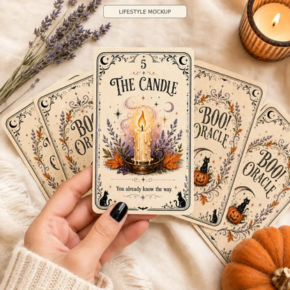 🎃 Sweet & Spooky Halloween Oracle Deck – 31 Daily Spooky Messages for October
