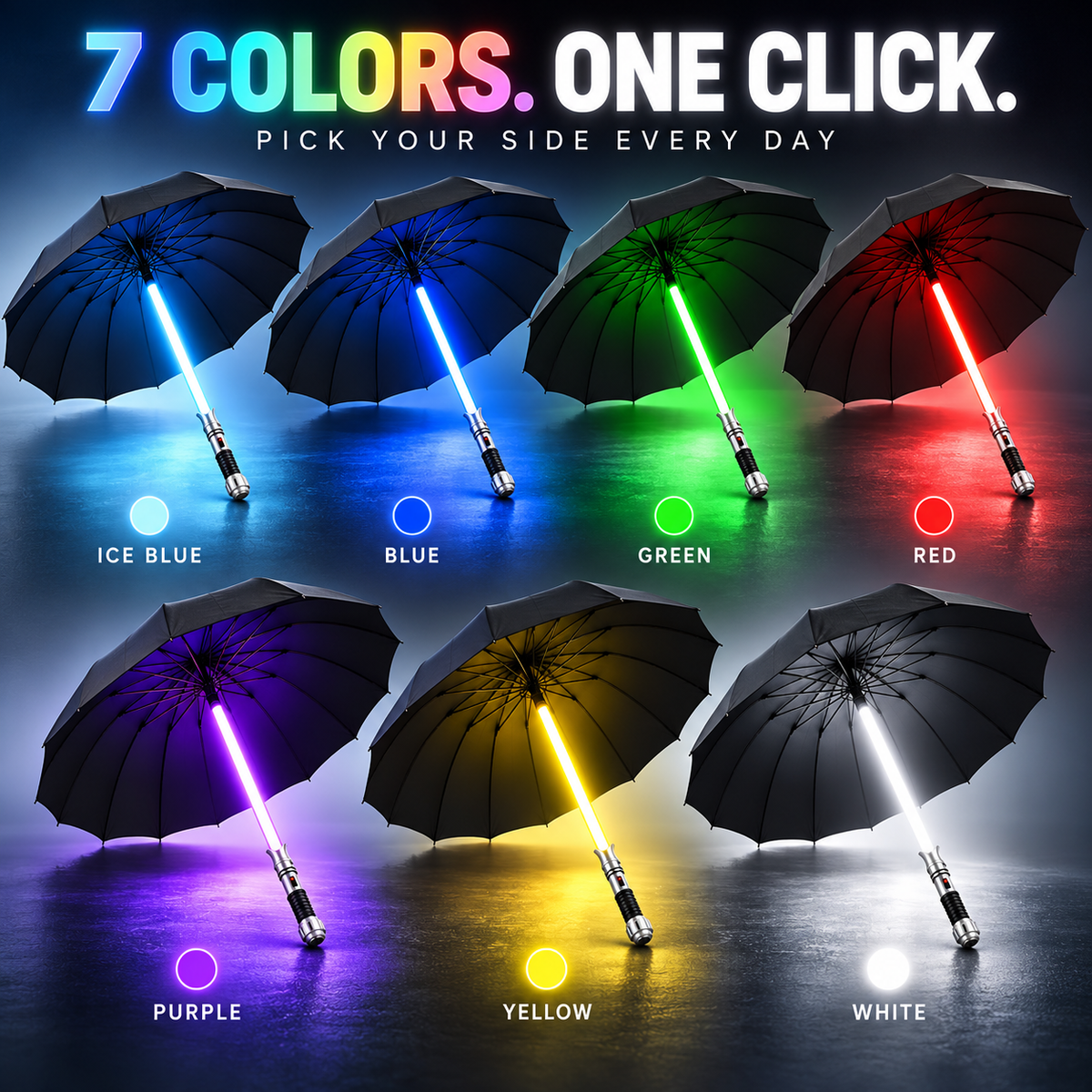 ⚡🌂 Glowing Umbrella – LED Light-Up Sword-Style Umbrella , Futuristic Rain Gear & Unique Gift for Sci-Fi Fans 🎁