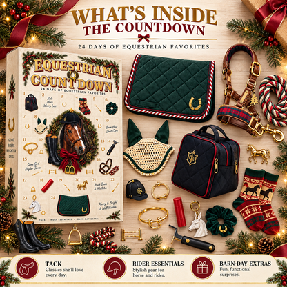 🐴 24-Day Equestrian Christmas Advent Calendar – Horse Lover Countdown with Rider Essentials, Barn-Day Surprises & Festive Gift Set