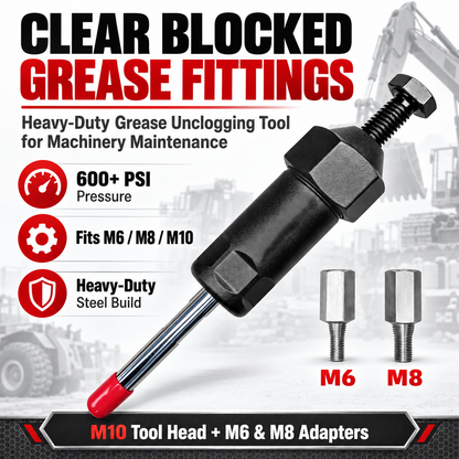 Hot sales🔥Heavy Duty Grease Fitting Unclogger Tool – M6/M8/M10, 600 PSI