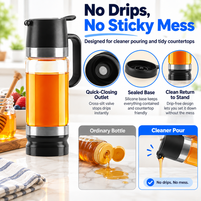 Hot sales🔥12 oz No-Drip Honey & Syrup Dispenser with Base
