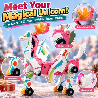 🔥Last day 50% OFF-2-in-1 Transforming Christmas Unicorn & Santa Sleigh – Magical Vehicle Transformation Toy & Holiday Gift 🎁