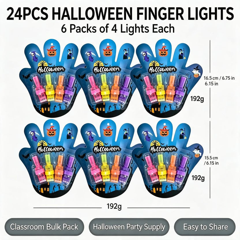 🎃 Halloween LED Projection Finger Lights – Multi-Color Light Up Finger Projectors