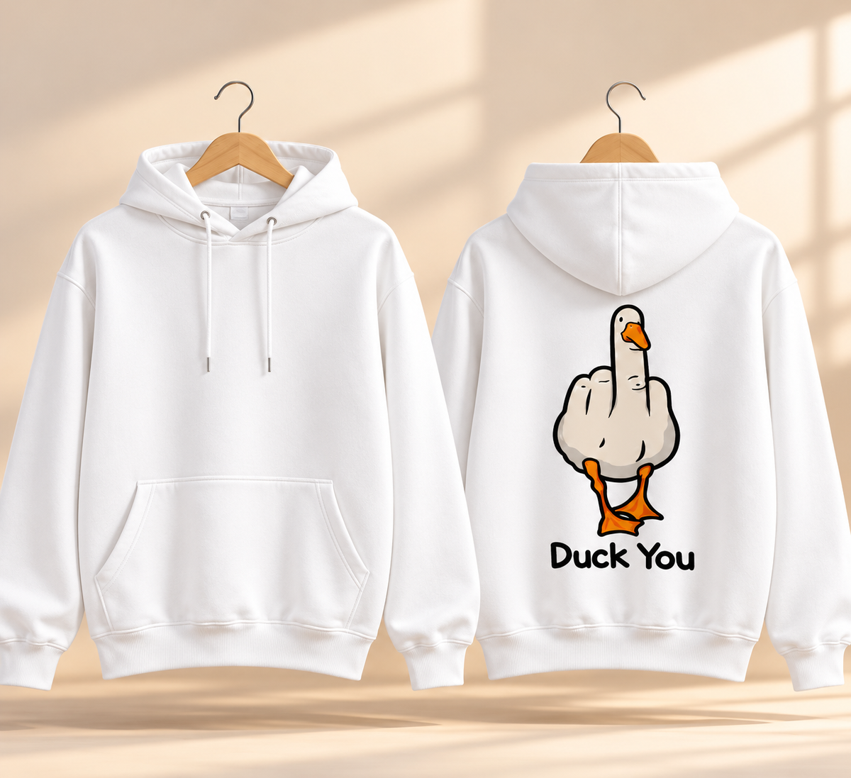 Duck You Funny Graphic Sweatshirt – Unisex Crewneck Pullover, Long Sleeve Casual Top, Sarcastic Duck Gift