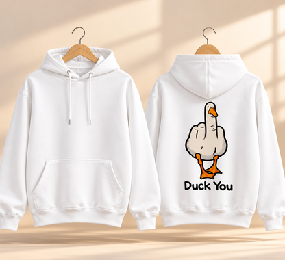 Duck You Funny Graphic Sweatshirt – Unisex Crewneck Pullover, Long Sleeve Casual Top, Sarcastic Duck Gift