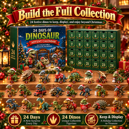 🦖🎅🎄24 Days of Dinosaur Christmas Advent Calendar – 24 Collectible Dino Figurines & Holiday Surprises