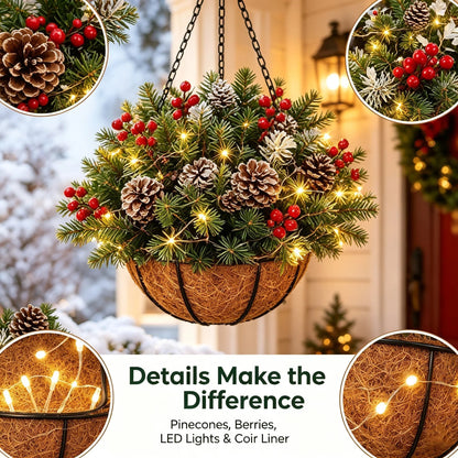 🎄 Last day: 49% OFF🏆Christmas basket with built-in lights |🎄 With built-in lights, weatherproof and maintenance-free