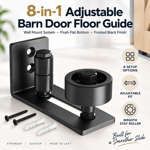 Hot sales🔥Adjustable Barn Door Floor Guide – Wall-Mount Stay Roller, No Floor Drilling