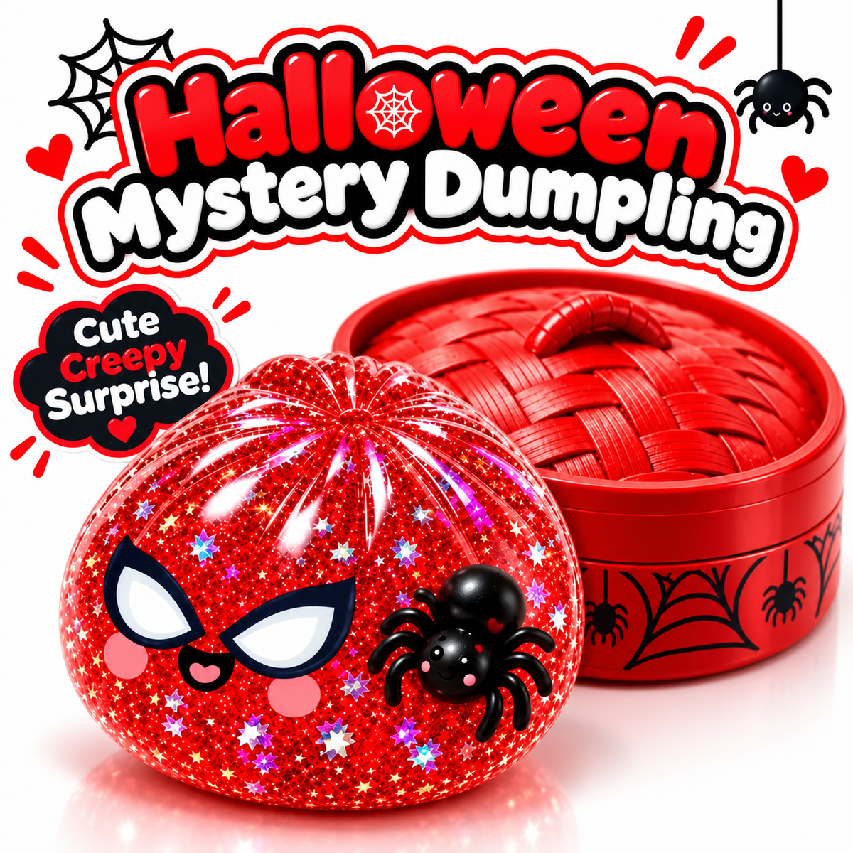 Halloween Spider Squishy Dumpling Toy – 3.35-Inch Slow-Rise Sensory Fidget