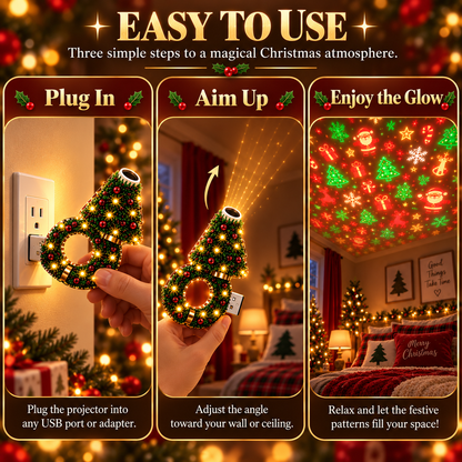 Hot sales🔥USB Christmas Projector Night Light