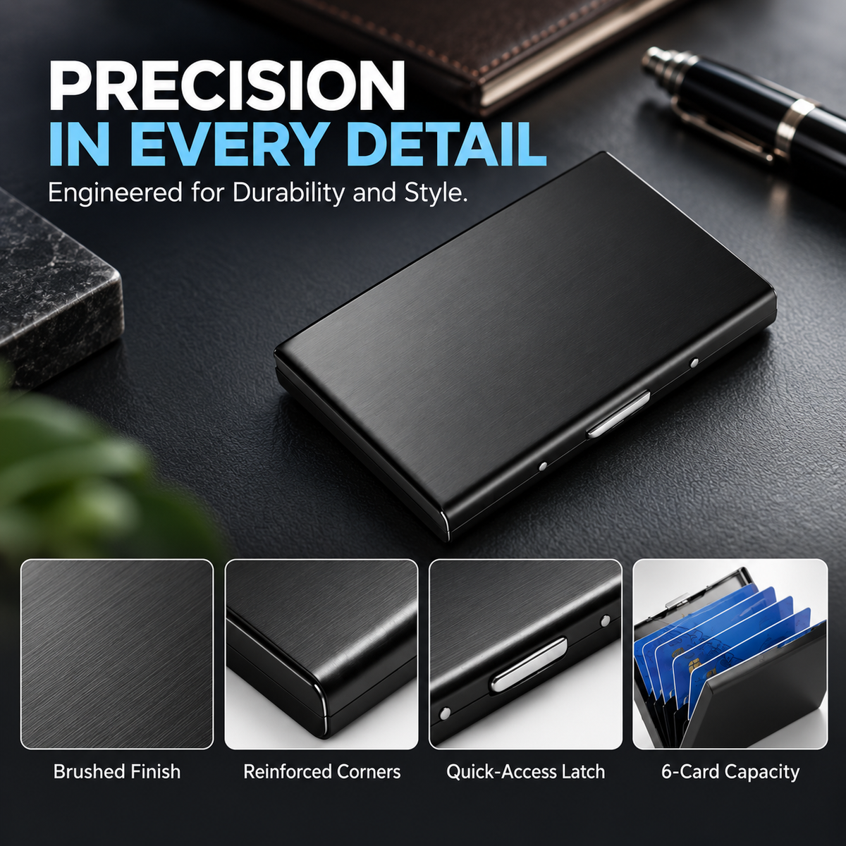 🔥Men's Minimalist RFID Blocking Metal Card Holder Wallet
