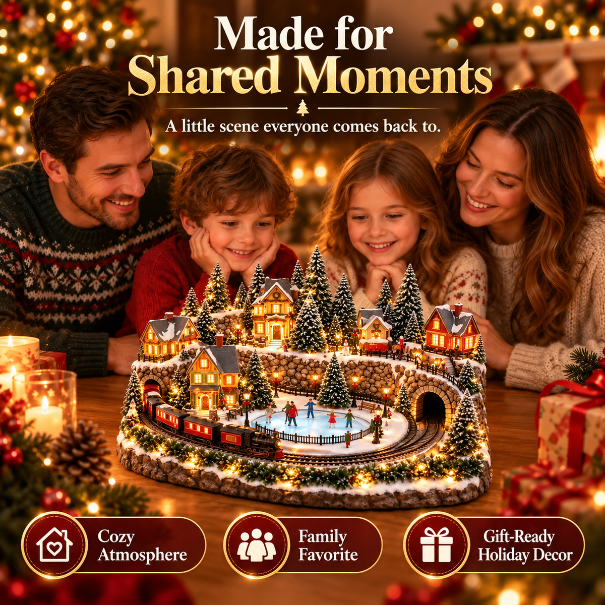 🚞 ✨49% OFF Today! ✨Magical Christmas Train & Skating Rink – Bring Holiday Magic Home!✨