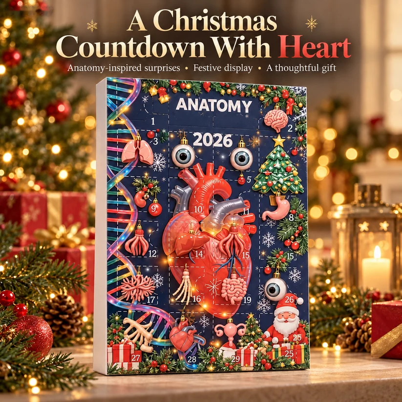 🔥Last Day 50% OFF – 2026 Anatomy Advent Calendar – Medical Christmas Countdown with Mini Organ Ornaments