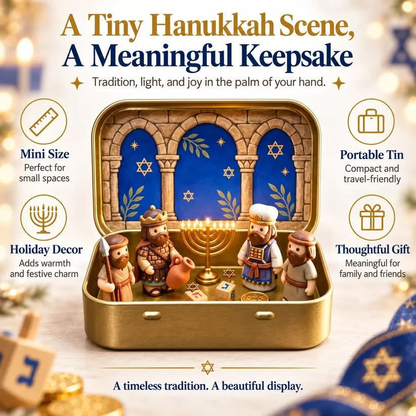 ✝️Religious Pocket-Size Mini Nativity Scene Set with Storage Box