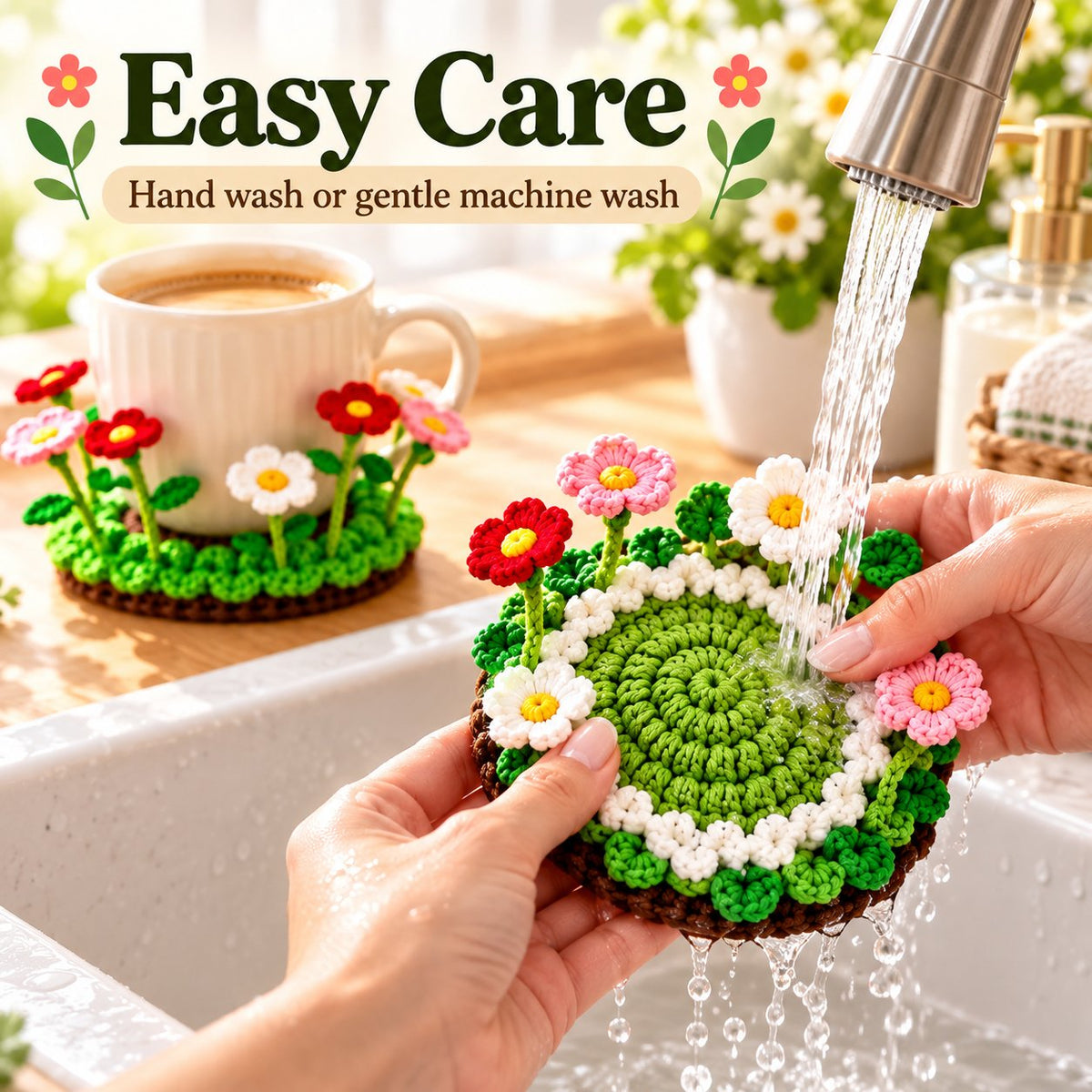 🌸49% OFF🌸Handmade Crochet Floral Coaster | Everlasting Table Art 🌸