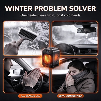 2-in-1 12V Portable Mini Car Heater for Defrosting and Defogging