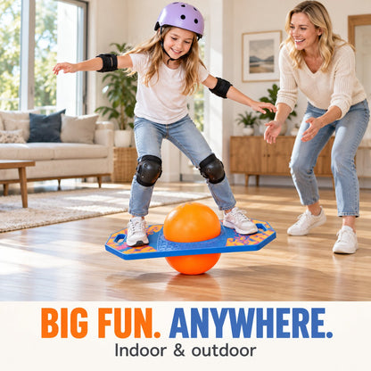 Flybar LED Pogo Trick Ball - Unisex Plastic Bouncing Ball, Light-Up Anti-Slip Balance Bounce Board, 160 lbs Capacity, Retro 90s Toy for Indoor & Outdoor Active Play