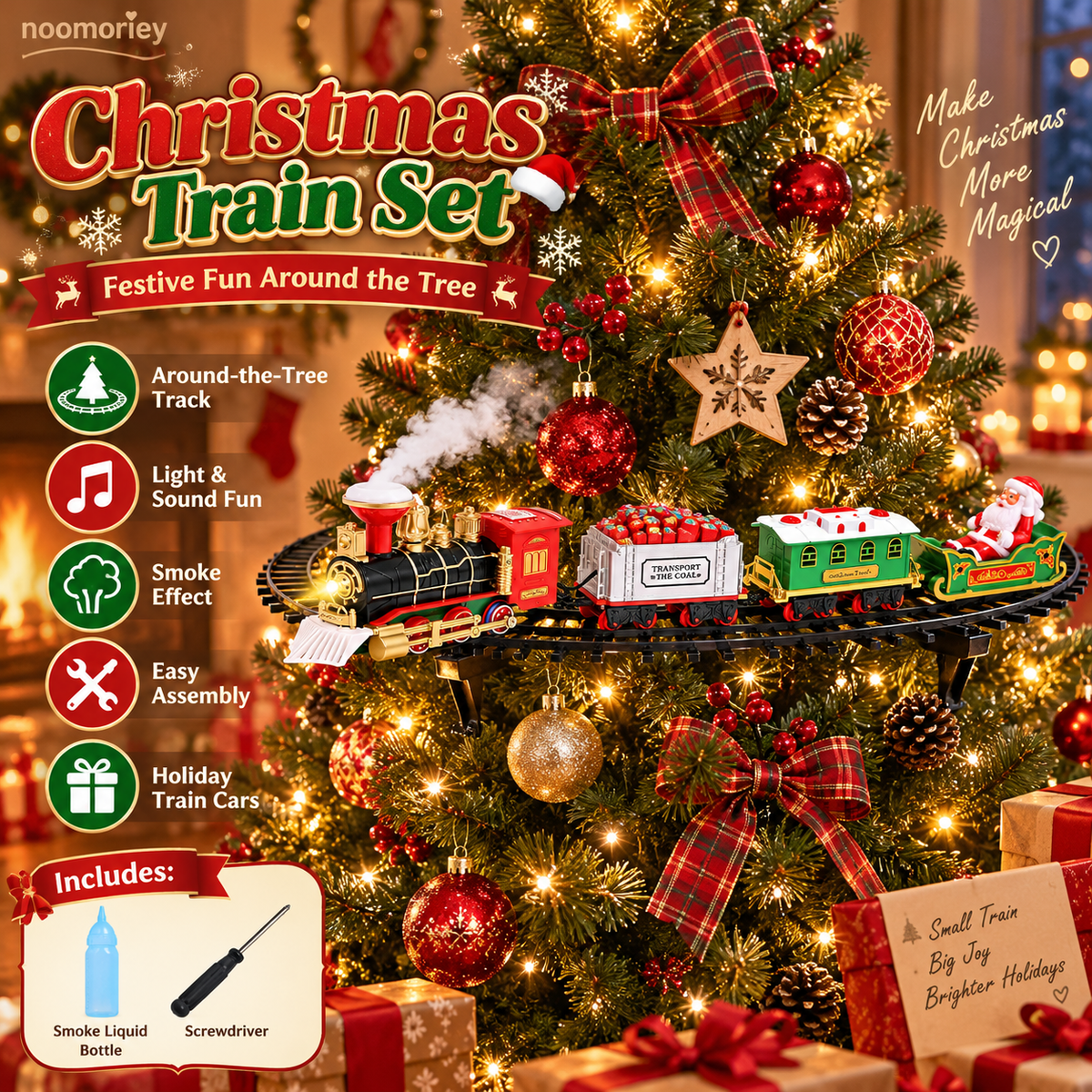 🔥Last Day 50% OFF🎄🚂 Christmas Magic Express – Around-the-Tree Train Set