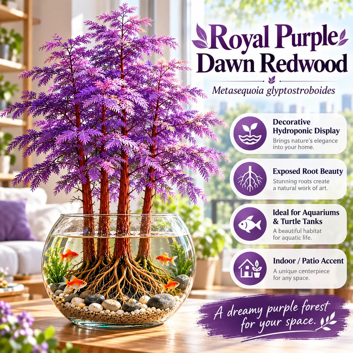 🌿 Hydroponic Dawn Redwood Starter – Grow Your Own Mini Tree💧
