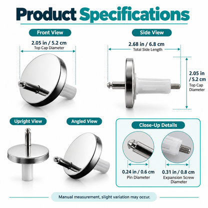 Hot sales🔥2-Pack Universal Toilet Seat Top-Mount Bolts