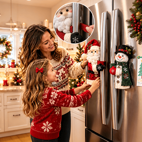 🧑‍🎄Christmas Kitchen Appliance Handle Covers – Festive Santa & Holiday Decor for Refrigerator, Oven & Dishwasher Handles