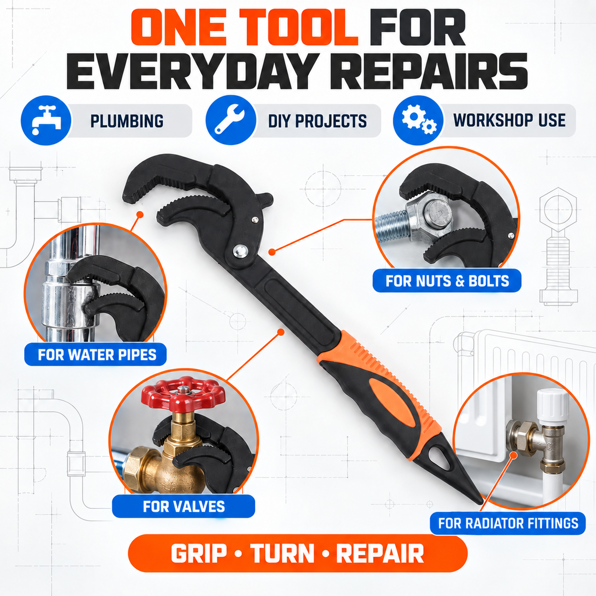 🛠️ 50% OFF Self-Locking Universal Wrench – Grip Tight, Turn with Confidence