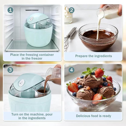 🍨 Mini Homemade Ice Cream Maker-Personal Frozen Dessert Machine