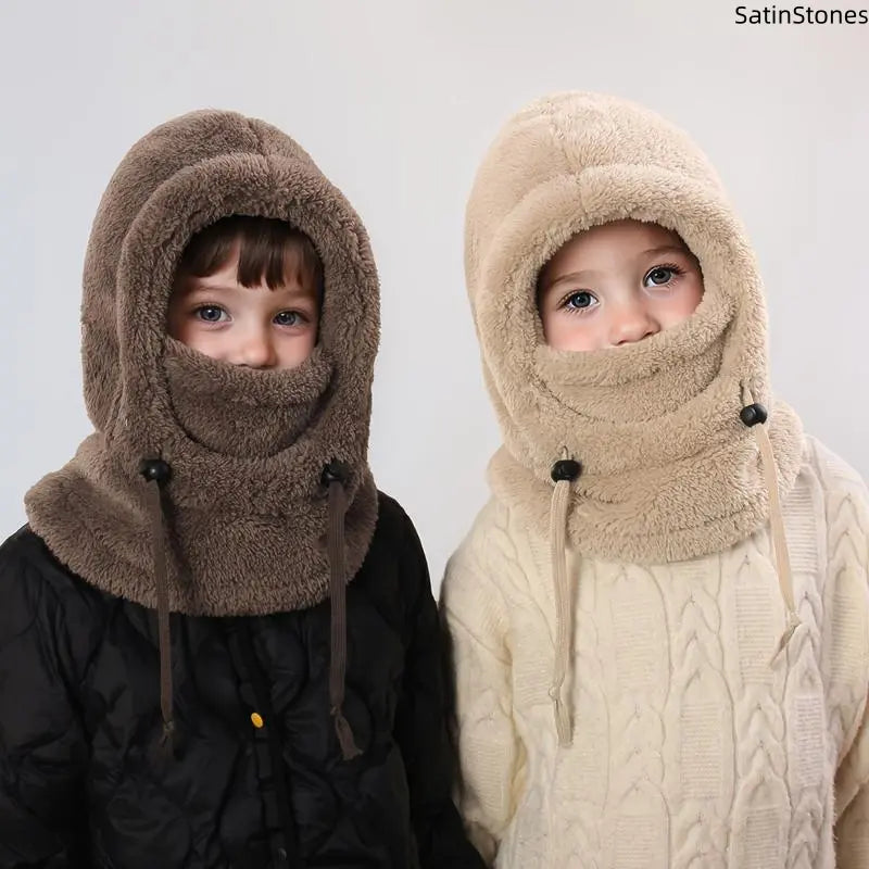 Kids Fleece Balaclava & Neck Warmer – Cozy Winter Hood for Ages 3–10