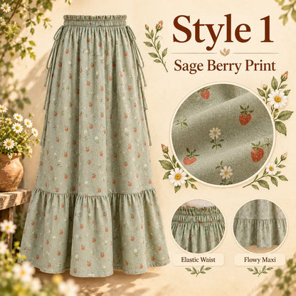 🌸 Boho Floral Maxi Skirt (One Size) – A Little Romance in Every Step