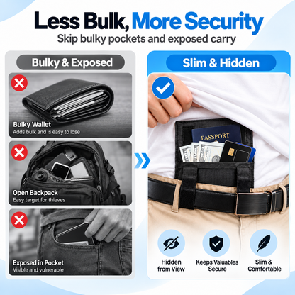 Hot sales🔥Hidden Travel Passport Pouch – Slim Belt Wallet for Cash, Cards & ID