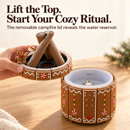 🎄 Gingerbread Campfire Aroma Diffuser – Cozy Flame Effect & Christmas Charm