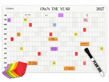 📅Own the Year 2027 GIANT Wall Calendar - Flexible Dry-Erase Material ✍️Design Your Amazing Year!🏃