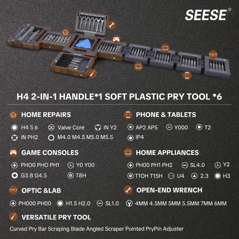 55-in-1 Magnetic Precision Screwdriver Set – Foldable Repair Tool Kit with Bits, Wrenches & Pry Tools for Electronics, Home & DIY