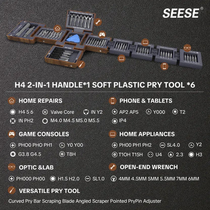 55-in-1 Magnetic Precision Screwdriver Set – Foldable Repair Tool Kit with Bits, Wrenches & Pry Tools for Electronics, Home & DIY